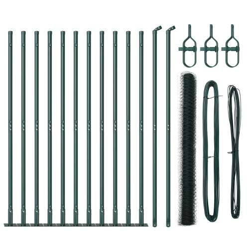 Set ograde Set od 2 Zelena Čelik obložen prahom 25 x 1,5 m Cijena
