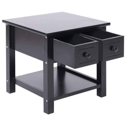 Bočni stolić crni 40 x 40 x 40 cm od drva paulovnije Cijena