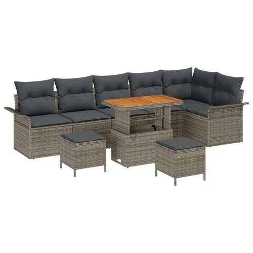 Set vrtnih sofa s jastucima 9 komada sivo poli ratan Cijena