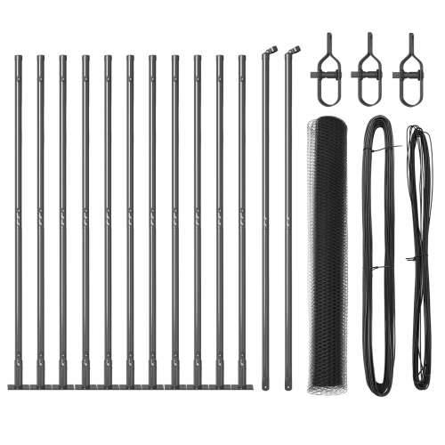 set ograde Set od 2 Siva Čelik s prahom 25 x 1 m Izdržljivo Cijena