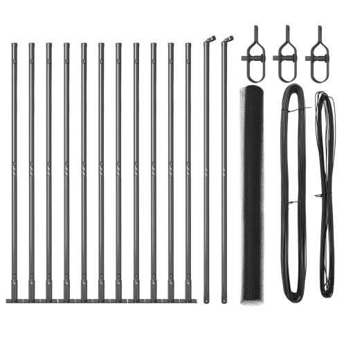 Set ograde Set od 2 Siva Čelik s prahom 25 x 1,5 m Izdržljivo Cijena
