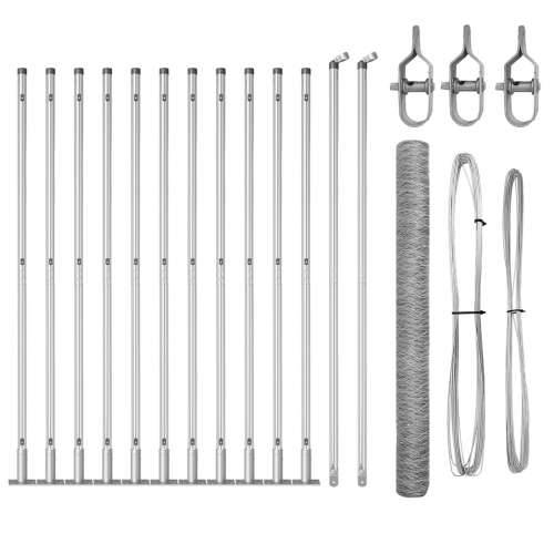 Set ograde Set od 2 Pocinčani čelik 25 x 1.5 m Izdržljivo Cijena