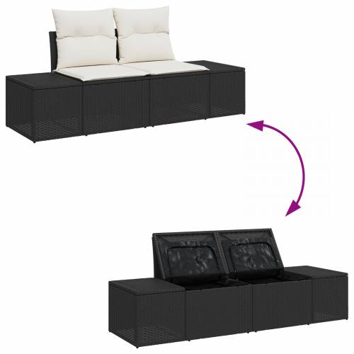 11 komada vrtni sofa set s jastučićima crni poli ratan akacija Cijena