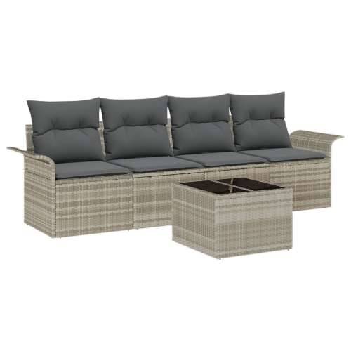 set baštenskih sofea s jastučićima svijetlo siva poli ratan, 2-sjedna baštenska sofa s spremištem i jastučićima svijetlo siva po Cijena
