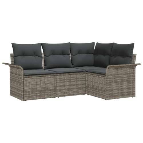 4 dijelni vrtni sofa set s jastučićima siva poliratan Cijena