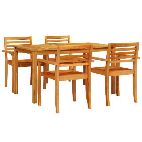 Set za večeru od 5 delova od masivnog drva akacije Cijena