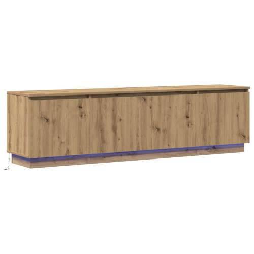 TV kabinet s LED od umjetnog hrasta 180x38x49 cm konstruirano drvo Cijena