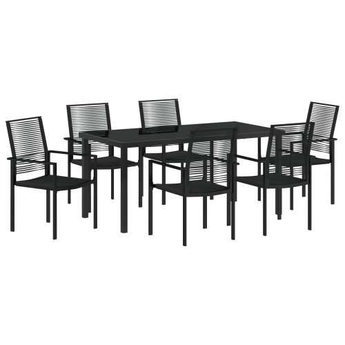 set za vrtni blagovaonik od 7 komada Crni PVC ratan Cijena