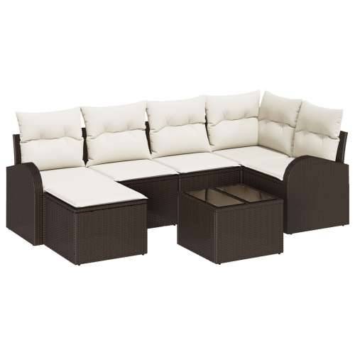 6-dijelni set sofa za vrt s jastučićima sivi poli ratan Cijena
