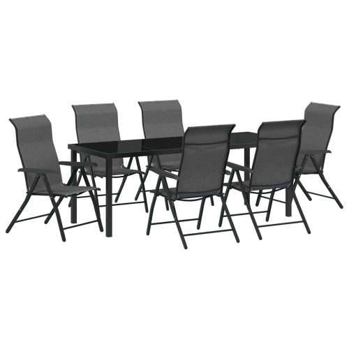 Set od 7 dijelova vrtne blagovaonske garniture siva poli ratan Cijena