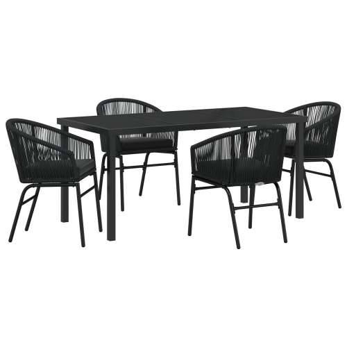 set od 5 komada vrtnih stolica crni poli ratan Cijena