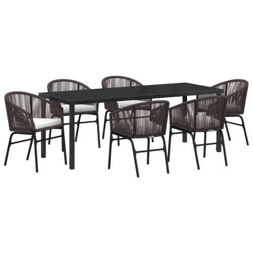 7-dijelni set vrtne blagovaonice – smeđi poli rattan Cijena