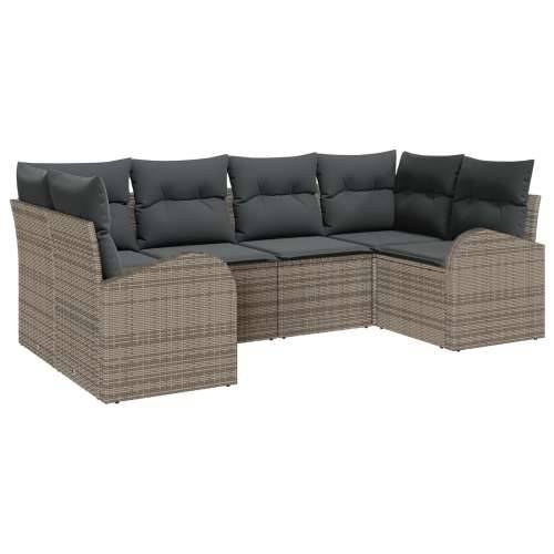 6-dijelni vrtni set sofa s jastučićima siva poli ratan Cijena