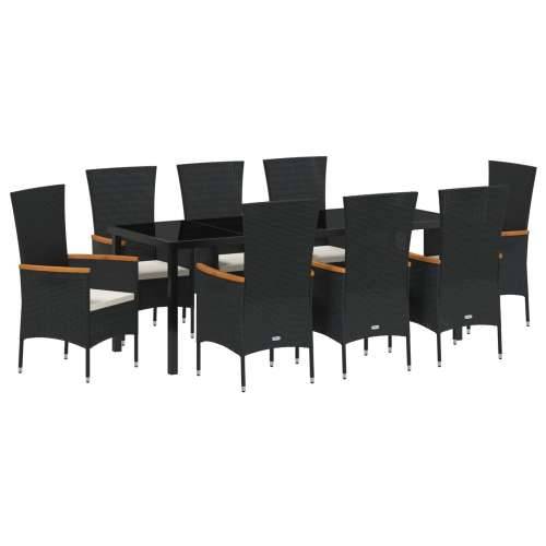 Set vrtnih stolica s jastucima, crni poli ratan Cijena