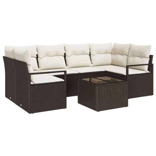 set vrtne sofe od 7 dijelova - smeđi poly rattan Cijena