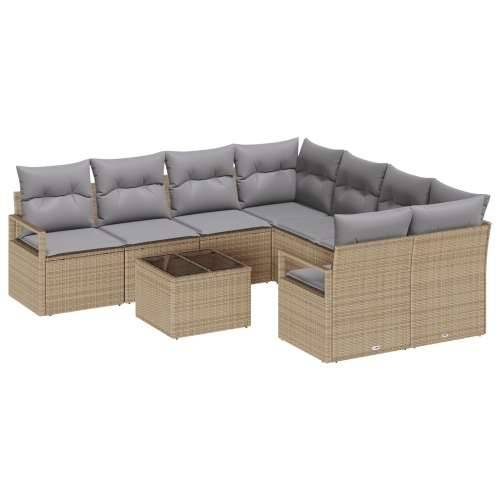 set vrtne garniture od 9 dijelova s jastučićima Bež poly ratan Cijena