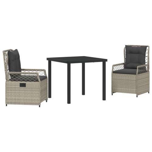 Set od 3 vrtnog blagovaonskog stola svjetlosive poli ratana Cijena