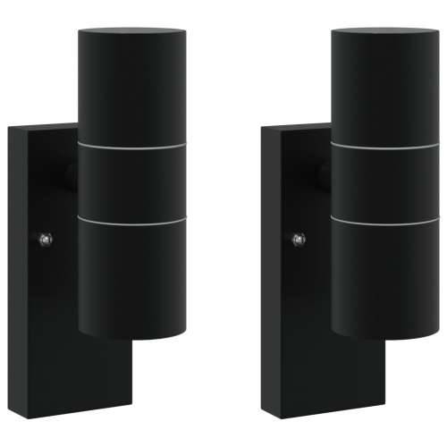 vanjske zidne lampe 2 komada Crni nehrđajući čelik IP44 Cijena