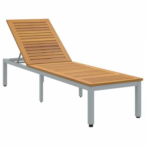 Ležaljka na suncu siva 200x55x35 cm čvrsto drvo acacia Cijena