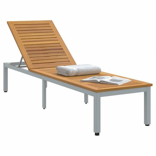 Ležaljka na suncu siva 200x55x35 cm čvrsto drvo acacia Cijena