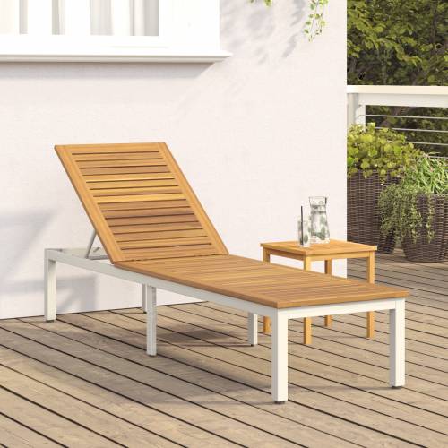 Ležaljka na suncu siva 200x55x35 cm čvrsto drvo acacia Cijena