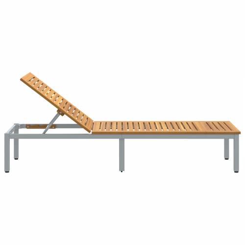 Ležaljka na suncu siva 200x55x35 cm čvrsto drvo acacia Cijena