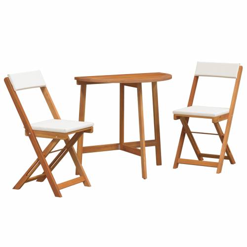 3-dijelni sklopski bistro set s jastučićima od čvrstog bagremovog drveta Cijena