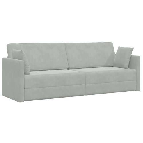 Kauč krevet na podu 2-u-1 Svijetlosivi 213x144x60 cm Cijena