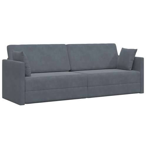 Kauč na razvlačenje 2-u-1 Tamnosivi 213x144x60 cm Baršun Cijena