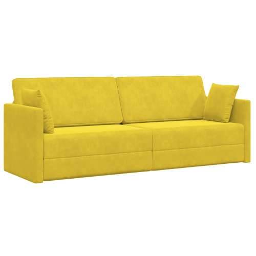 Kauč na razvlačenje 2-u-1 Žuti 213x144x60 cm Velvet Cijena