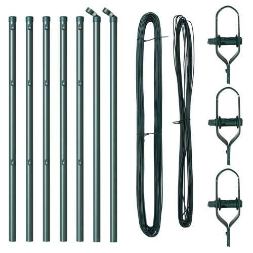 Stupovi ograde 7 kom Zelena Ø32 mm 100 cm Galvanizirani čelik Cijena