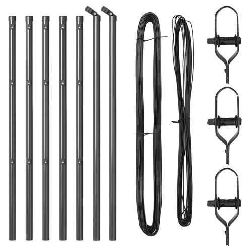 Stupovi ograde 7 kom Sivi Ø32 mm 80 cm Galvanizirani čelik Cijena