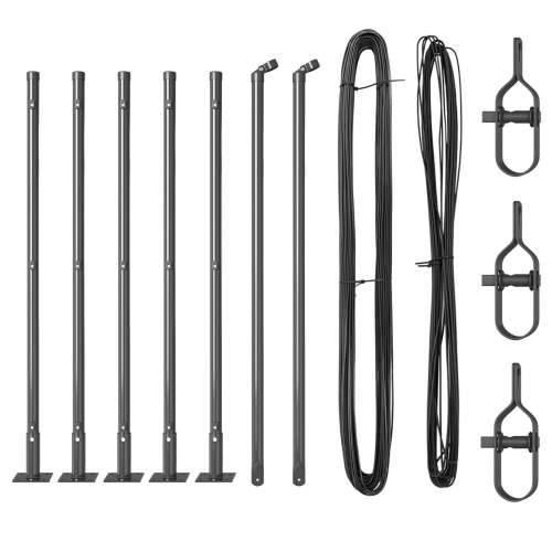 Stupovi Ograde s Baznim Plocama 7 kom Ø32mm 90cm Galvanizirani Čelik Cijena