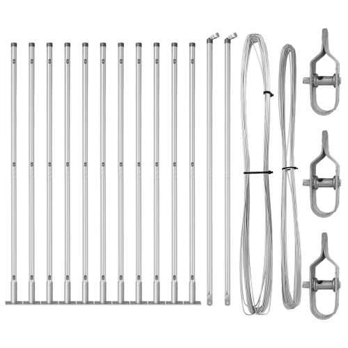 Stupovi za Ograde s Osnovama 13 kom Ø32mm 83,5cm Galvanizirani Čelik Cijena