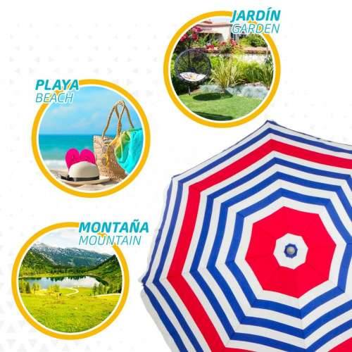 Suncobran Aktive Plava Crvena Pisana Srebrna Ø 160 cm 160 x 167 x 160 cm (12 kom.) Cijena