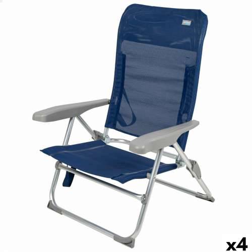 Stolica za za plažu Aktive Mornarsko plava 47 x 89 x 56 cm (4 kom.) Cijena
