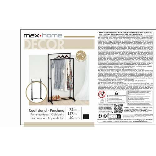 Stalak za kapute Max Home Čelik Plastika 75 x 157 x 40 cm (4 kom.) Cijena