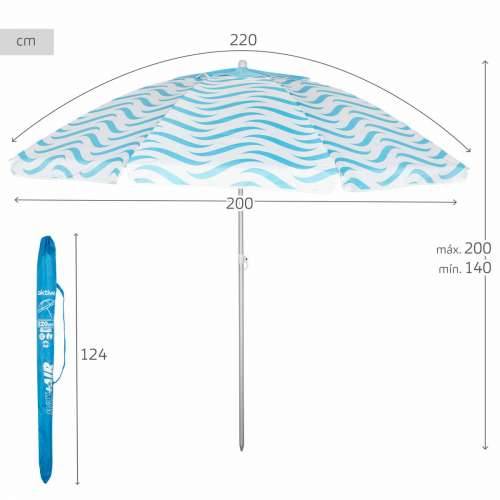 Suncobran Aktive Plava Ø 220 cm 220 x 200 x 220 cm (6 kom.) Cijena