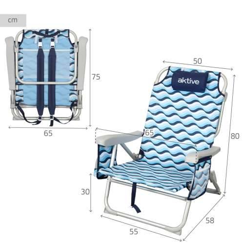 Stolica za za plažu Aktive 50 x 80 x 58 cm (2 kom.) Cijena
