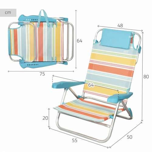 Stolica za za plažu Aktive Pisana 48 x 90 x 60 cm (2 kom.) Cijena