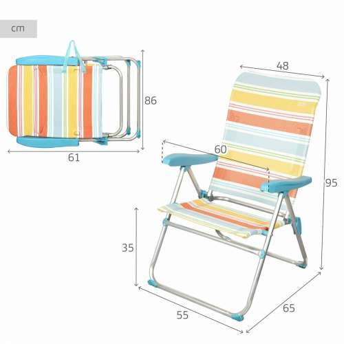 Stolica za za plažu Aktive 48 x 95 x 65 cm (4 kom.) Cijena