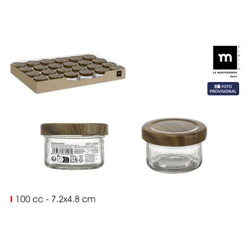 Staklena Tegla La Mediterránea WOOD 100 ml (72 Jedinice) Cijena