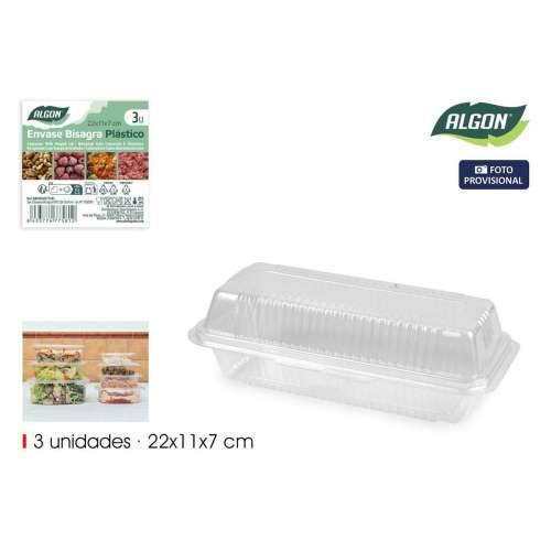 Pladnjevi za višekratnu upotrebu Algon OPS 22 x 11 x 7 cm (3 Dijelovi) (24 kom.) Cijena
