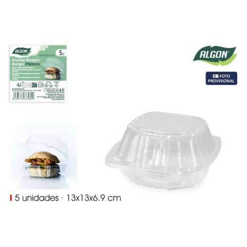 Pladnjevi za višekratnu upotrebu Algon BURGER 13 x 13 x 6,9 cm (5 Dijelovi) (24 kom.) Cijena