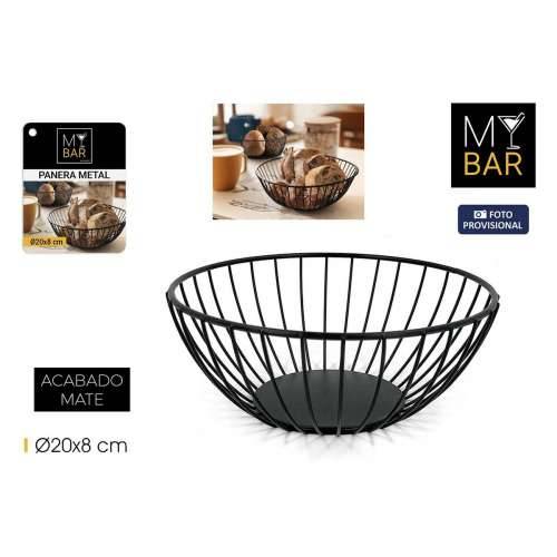 Košara za Kruh My Bar Crna Metal Okruglo 20 x 8 cm (12 kom.) Cijena
