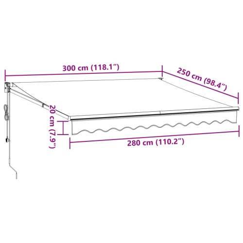 Tenda na automatsko uvlačenje bordo 300 x 250 cm - Tamno crvena 300 x 250 cm 1 Cijena