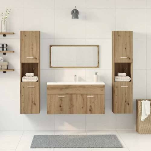 4-dijelni set kupaonskog namještaja käsityöläinen tammi - hrast artisan 90 x 38.5 x 46 cm 1 4 Cijena