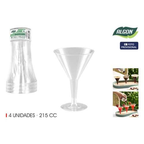 Čaša za koktel Algon 215 ml 4 Dijelovi (24 kom.) Cijena