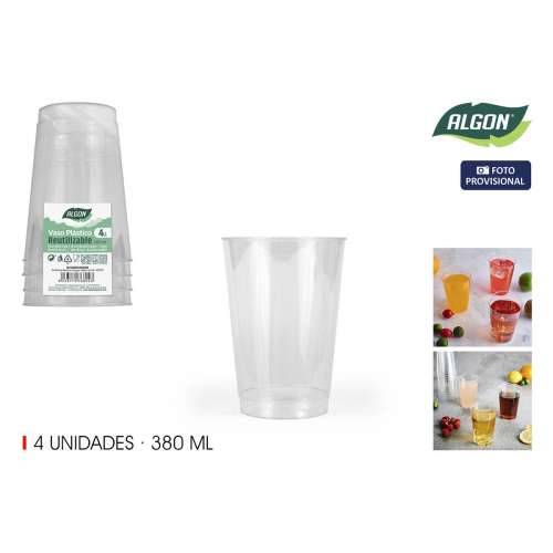 Set Čaša Algon Plastika 380 ml 4 Dijelovi (24 kom.) Cijena