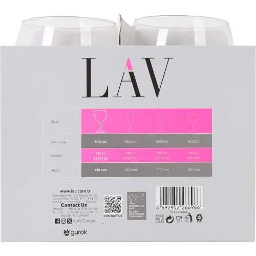 Čaša za koktel LAV 645 ml 9,4 x 20 cm 4 Dijelovi (6 kom.) Cijena